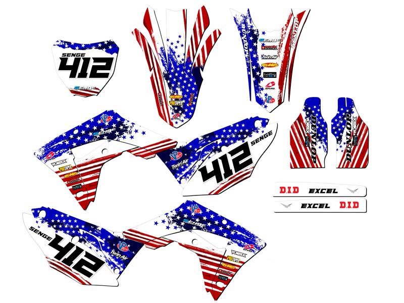 CRF 450 RX 2017-2018 MERICA EE. UU. kit de gráficos Senge compatible con Honda - Imagen 2 de 10