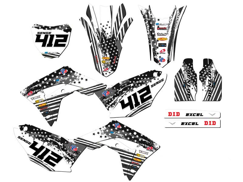 CRF 450 RX 2017-2018 MERICA gris Senge kit de gráficos compatible con Honda - Imagen 8 de 10