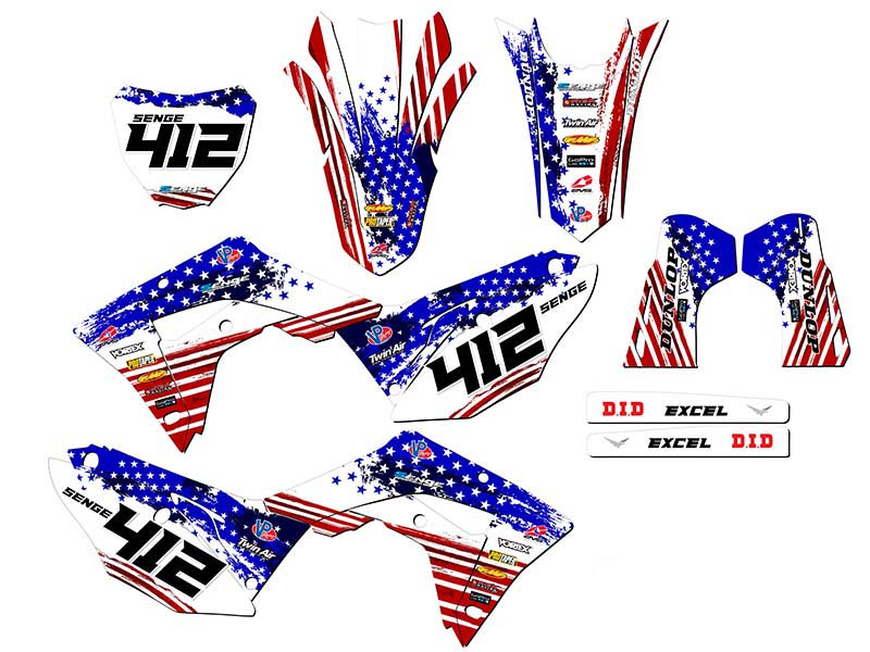 CRF 450 RX 2019-2020 MERICA EE. UU. kit de gráficos Senge compatible con Honda - Imagen 8 de 10