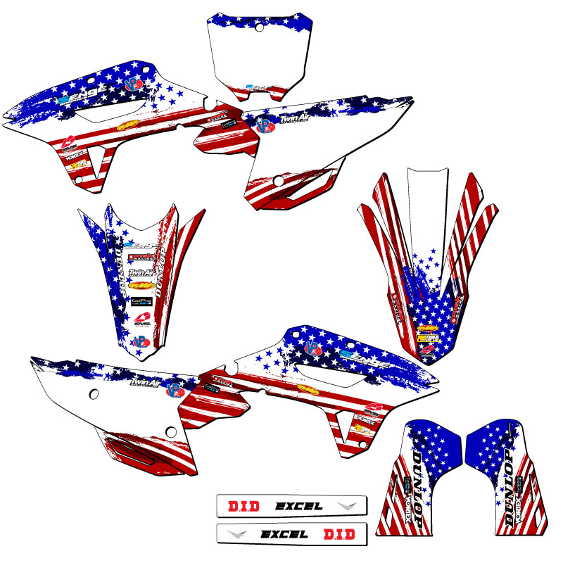 2021-2023 CRF 450 RX MERICA Usa Senge Graphics Kit Compatible with Honda - Picture 5 of 10