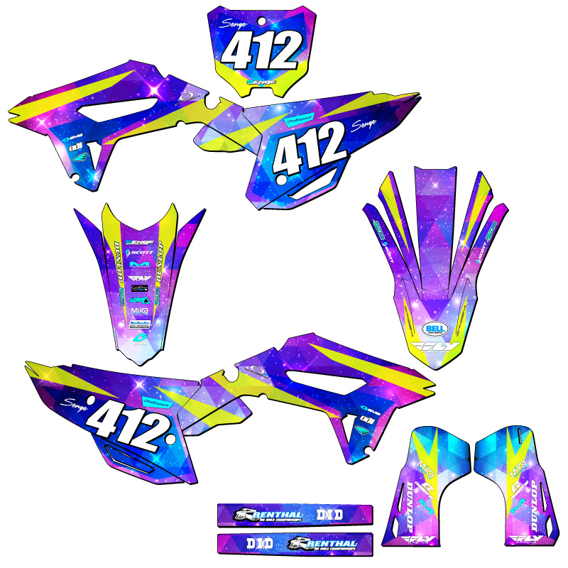 2023-2024 CRF 450 R-S SPACE KADET Galaxy Senge Graphics Compatible with Honda - Picture 8 of 10