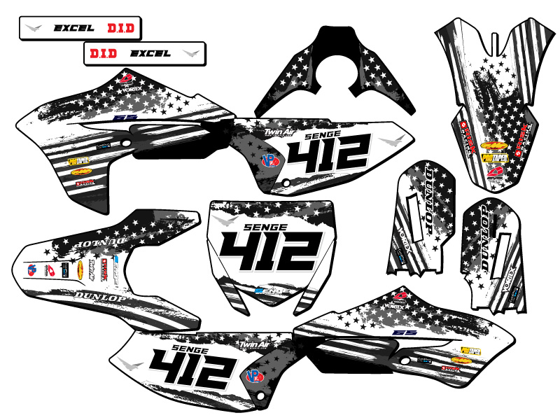 Kit de gráficos Senge 2018-2022 YZ 65 MERICA gris compatible con Yamaha - Imagen 8 de 10