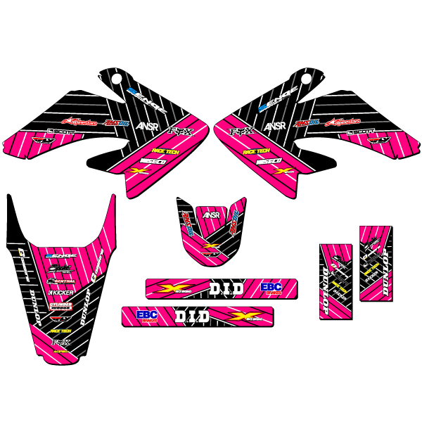 2004-2010 CRF 80 RACE SERIES Pink Senge Graphics Kit Compatible with Honda - Imagen 2 de 10