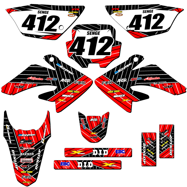 2011-2016 CRF 80 RACE SERIE Red Senge kit de gráficos compatible con Honda - Imagen 5 de 10