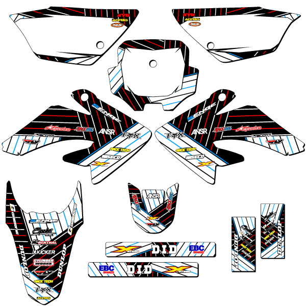 2011-2016 CRF 80 RACE SERIES White Senge Graphics Kit Compatible with Honda - Foto 2 di 10