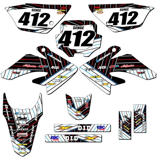 2011-2016 CRF 80 RACE SERIES White Senge Graphics Kit Compatible with Honda - Foto 5 di 10