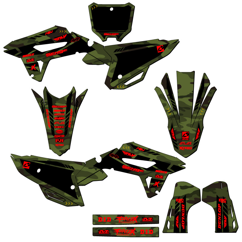 2023-2024 CRF 450 R-S APACHE Green Senge Graphics Kit compatible con Honda - Imagen 8 de 10