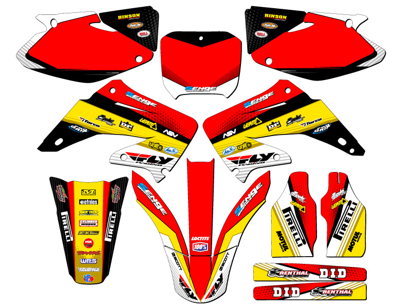2002-2003 CR 250 R RICOCHET Yellow Senge Graphics Kit Compatible with Honda - Picture 5 of 10