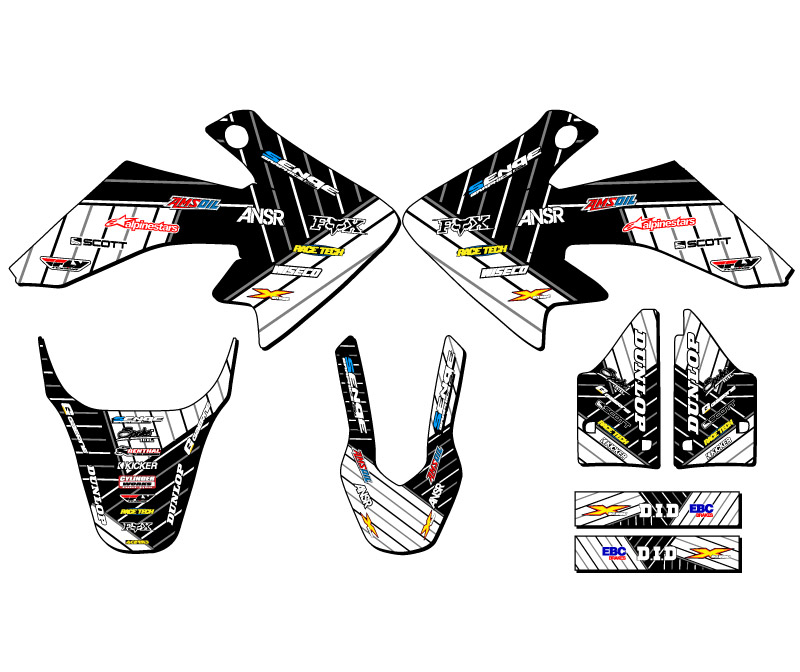 2004-2012 CRF 50 RACE SERIES White Senge Graphics Kit Compatible with Honda - Picture 8 of 10