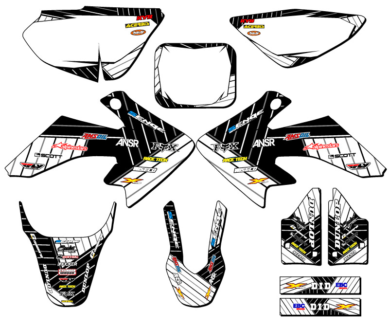 2004-2012 CRF 50 RACE SERIES White Senge Graphics Kit Compatible with Honda - Picture 2 of 10