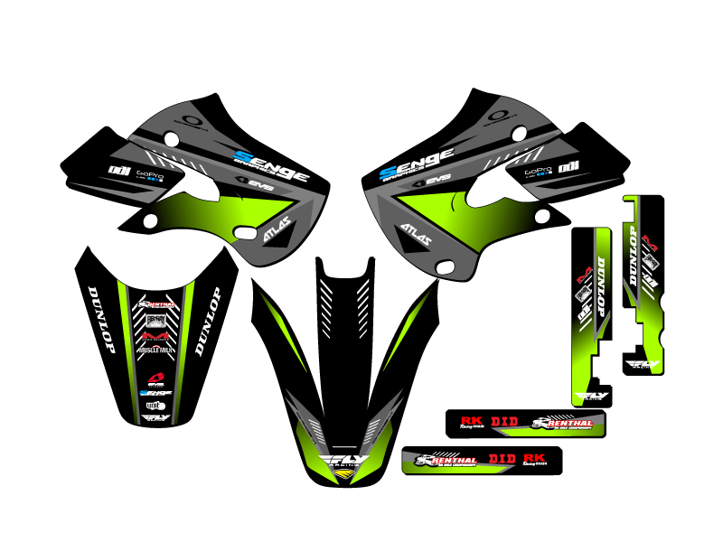 2002-2009 KLX 110 SURGE Black Senge kit de gráficos compatible con Kawasaki - Imagen 2 de 10
