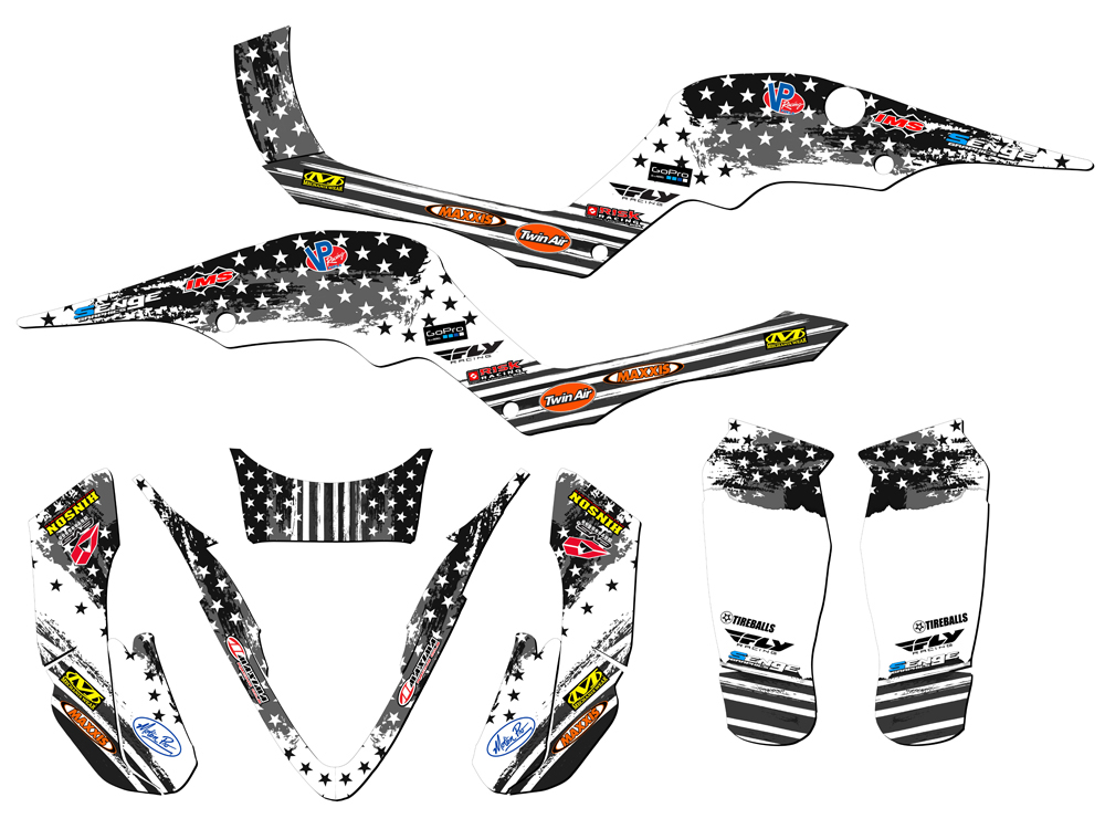 All Years PROSHARK MERICA Grey Senge Graphics Kit Compatible with APEX - Picture 2 of 7