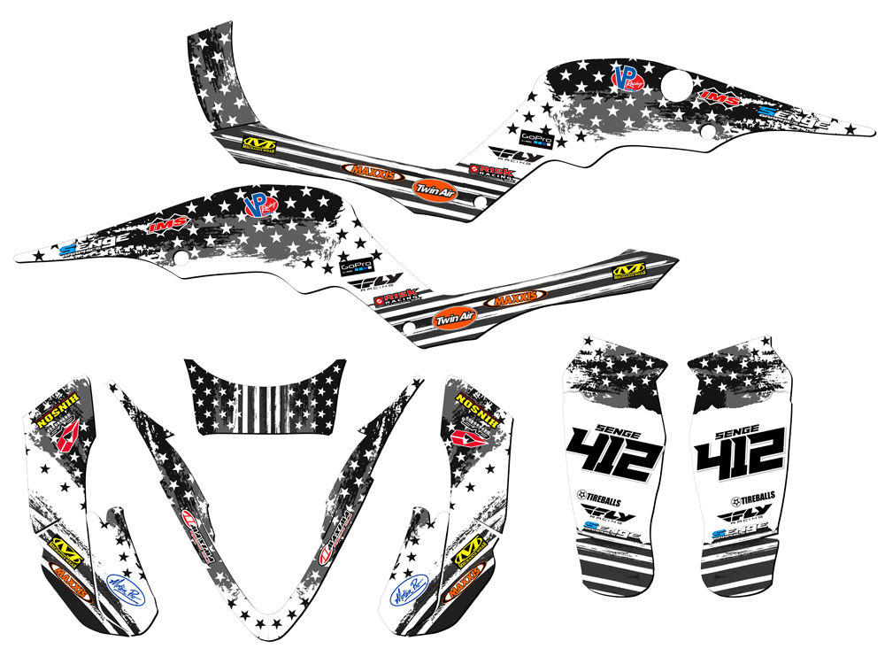 All Years PROSHARK MERICA Grey Senge Graphics Kit Compatible with APEX - Picture 5 of 7