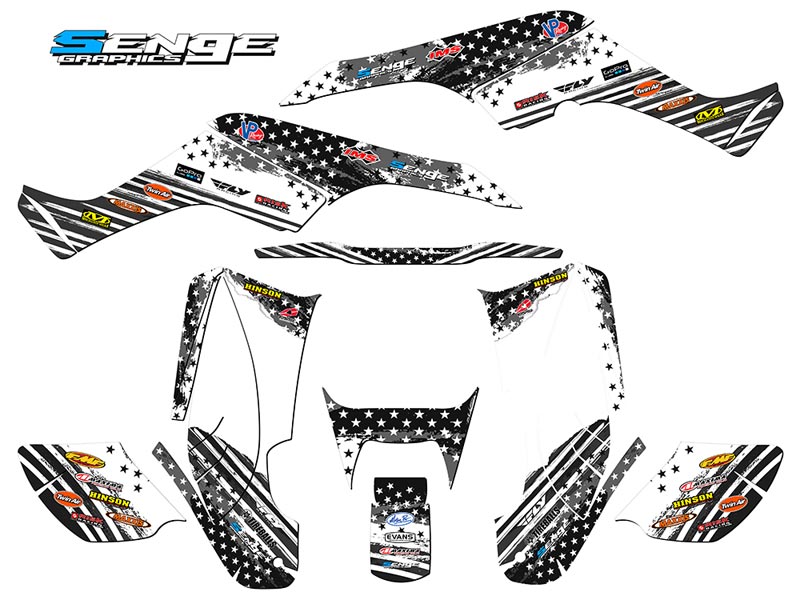2001-2005 TRX 250EX MERICA Grey Senge Graphics Kit Compatible with Honda - Imagen 2 de 7