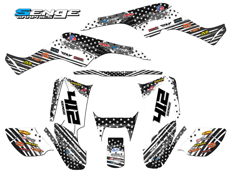 2001-2005 TRX 250EX MERICA Grey Senge Graphics Kit Compatible with Honda - Imagen 5 de 7