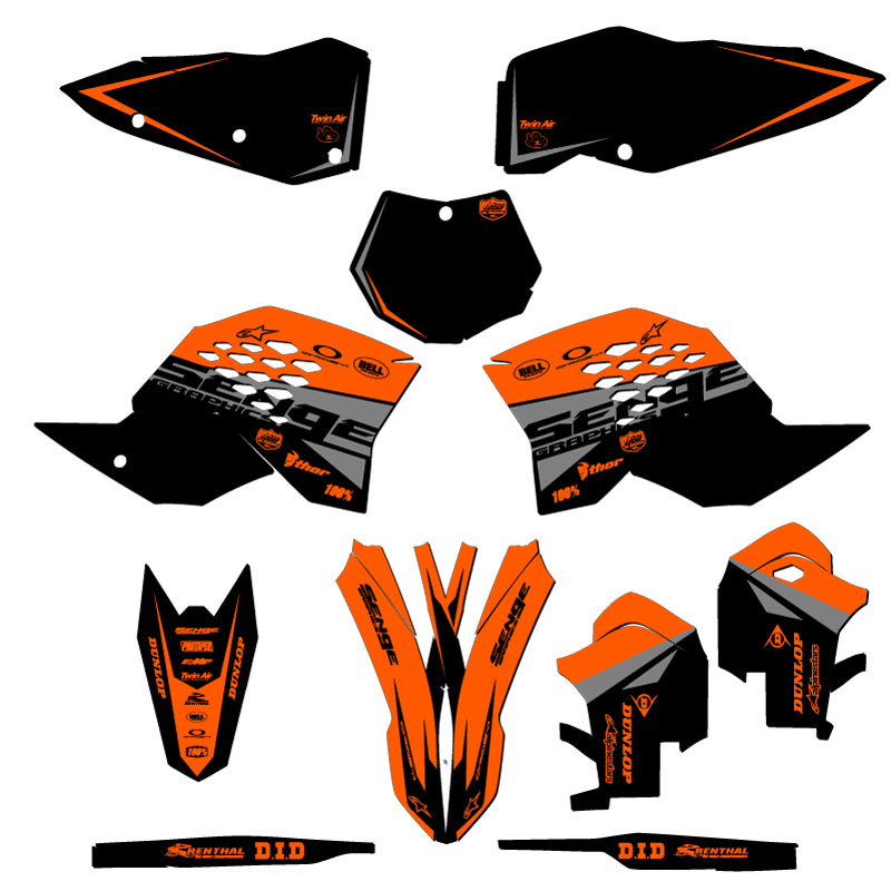 2007-2010 SX BINARY Orange Senge Graphics Kit Compatible with KTM - Picture 5 of 10