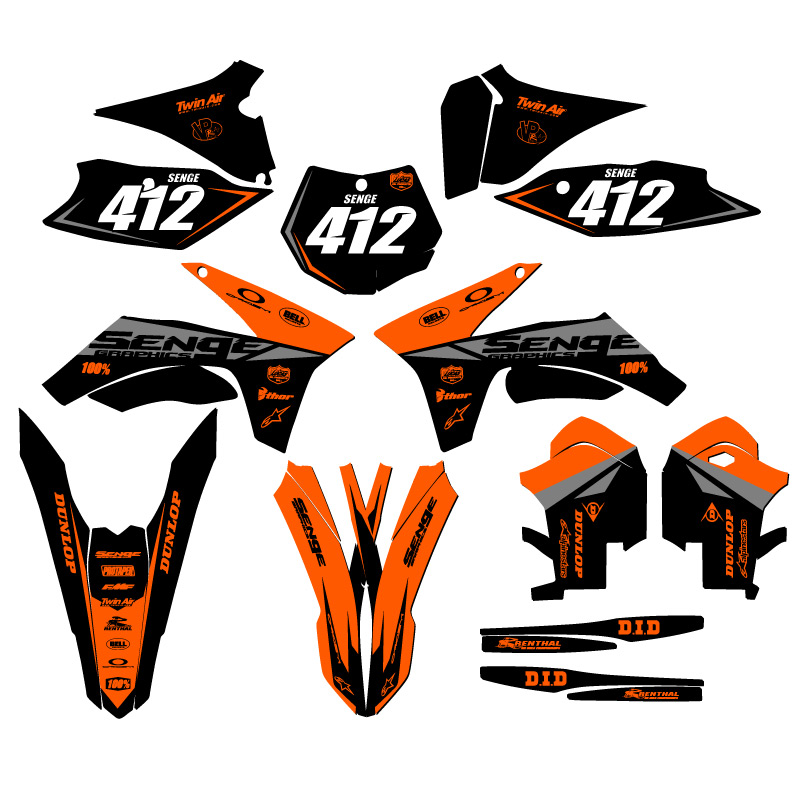 2011-2012 SX BINARY Orange Senge Graphics Kit Compatible with KTM - Picture 8 of 10