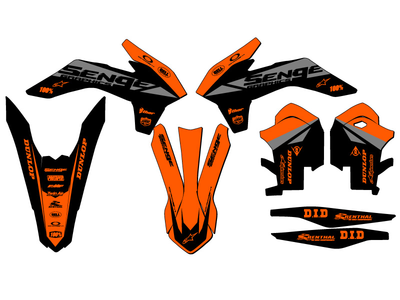 2013-2014 SX BINARY Orange Senge Graphics Kit Compatible with KTM - Picture 2 of 10