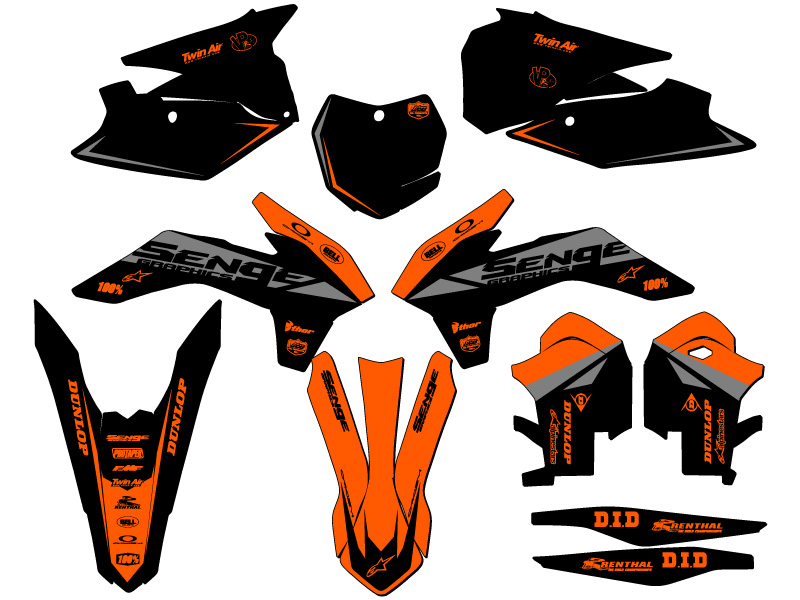 2013-2014 SX BINARY Orange Senge Graphics Kit Compatible with KTM - Picture 5 of 10