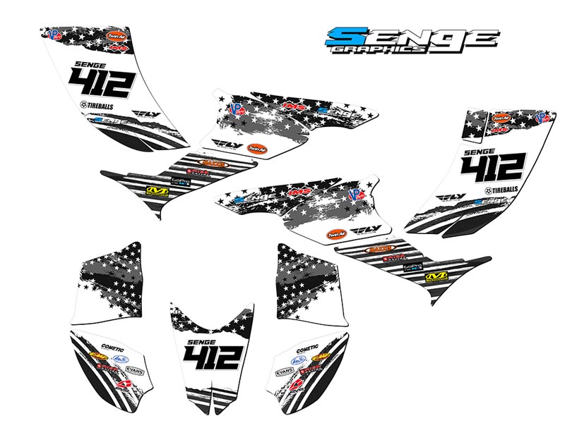 Kit de gráficos TRX 90 MERICA 2006-2019 gris Senge compatible con Honda - Imagen 5 de 7