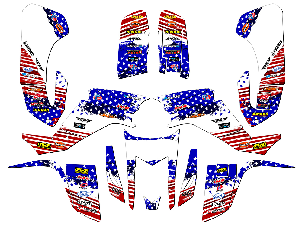 2003-2008 LTZ 400 MERICA Usa Senge Graphics Kit Compatible with Suzuki - Picture 2 of 7