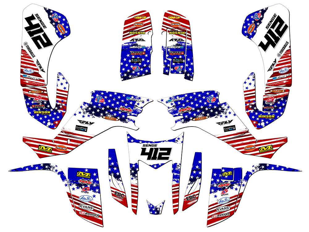 2003-2008 LTZ 400 MERICA Usa Senge Graphics Kit Compatible with Suzuki - Picture 5 of 7