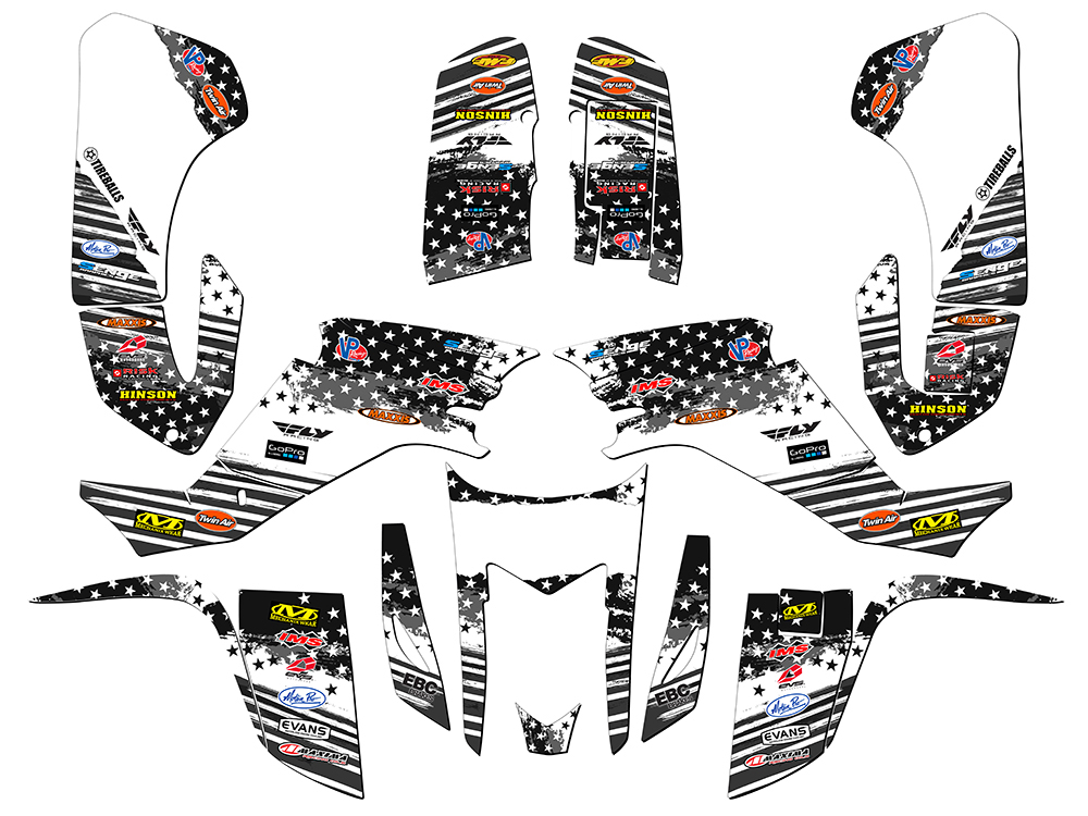 2003-2008 LTZ 400 MERICA Grey Senge Graphics Kit Compatible with Suzuki - Picture 2 of 7