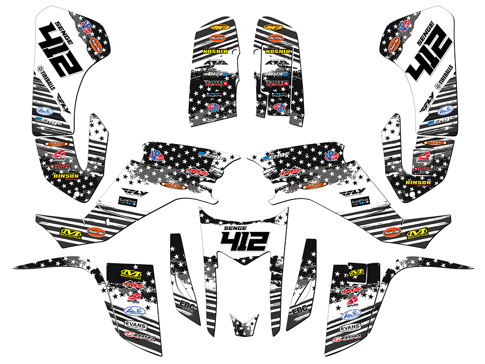 2003-2008 LTZ 400 MERICA Grey Senge Graphics Kit Compatible with Suzuki - Picture 5 of 7