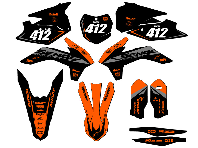 SX BINARY Orange Senge 2015 kit de gráficos compatible con KTM - Imagen 8 de 10