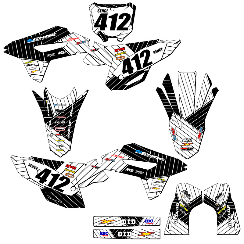 2021-2023 CRF 450 RWE RACE SERIES White Senge Graphics Kit Compatible with Honda - Picture 8 of 10