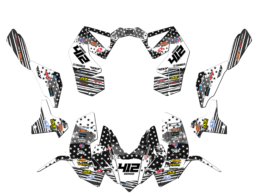 Kit de Gráficos Senge gris todos los años LTR 450 MERICA compatible con Suzuki - Imagen 5 de 7