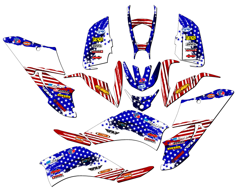 Kit de Gráficos Senge Todos los Años RAPTOR 125 MERICA USA Compatible con Yamaha - Imagen 2 de 7