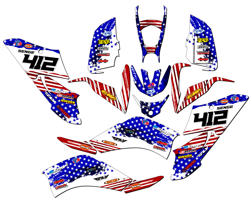 Kit de Gráficos Senge Todos los Años RAPTOR 125 MERICA USA Compatible con Yamaha - Imagen 5 de 7