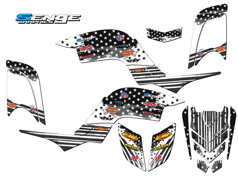 All Years RAPTOR 660 MERICA Grey Senge Graphics Kit Compatible with Yamaha - Bild 2 von 7