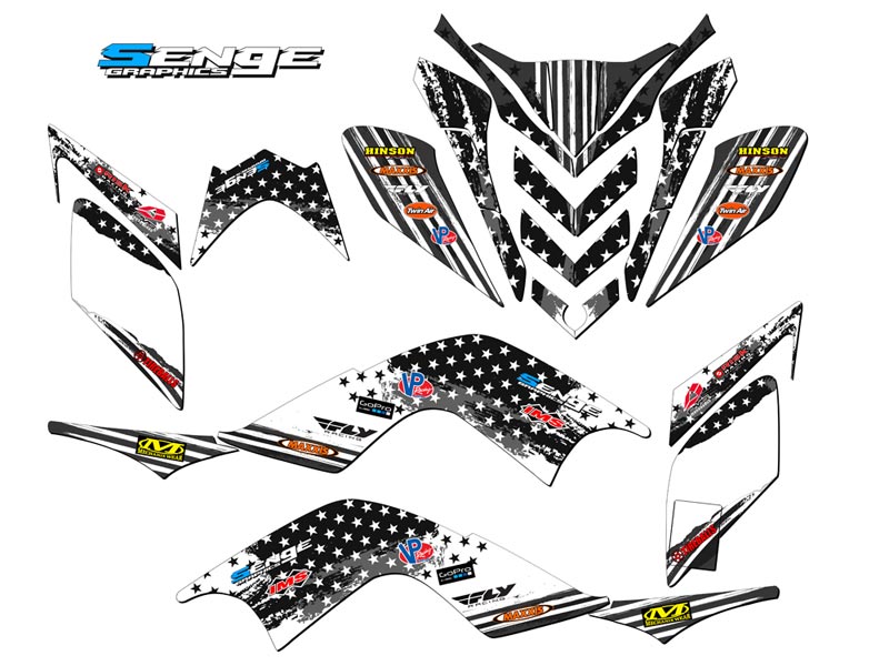 2009-2012 RAPTOR 700 MERICA Grey Senge Graphics Kit Compatible with Yamaha - Bild 2 von 7