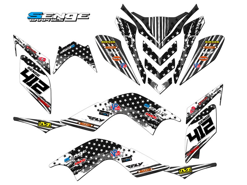 2009-2012 RAPTOR 700 MERICA Grey Senge Graphics Kit Compatible with Yamaha - Bild 5 von 7