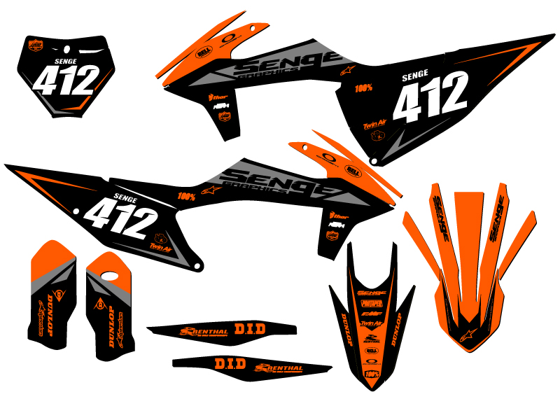 2019-2022 SX BINARY Orange Senge Graphics Kit Compatible with KTM - Picture 8 of 10