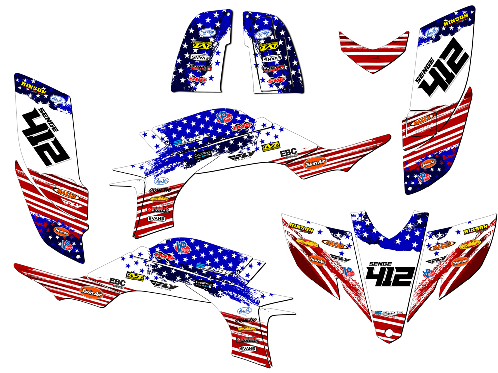 2003-2013 (modelo de carbono marco de acero) YFZ 450 MERICA EE. UU. kit de gráficos Senge - Imagen 5 de 7