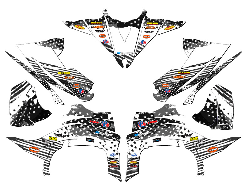 2014-2020 (YFZ 450R) YFZ 450 MERICA gris Senge kit de gráficos compatible con - Imagen 2 de 7