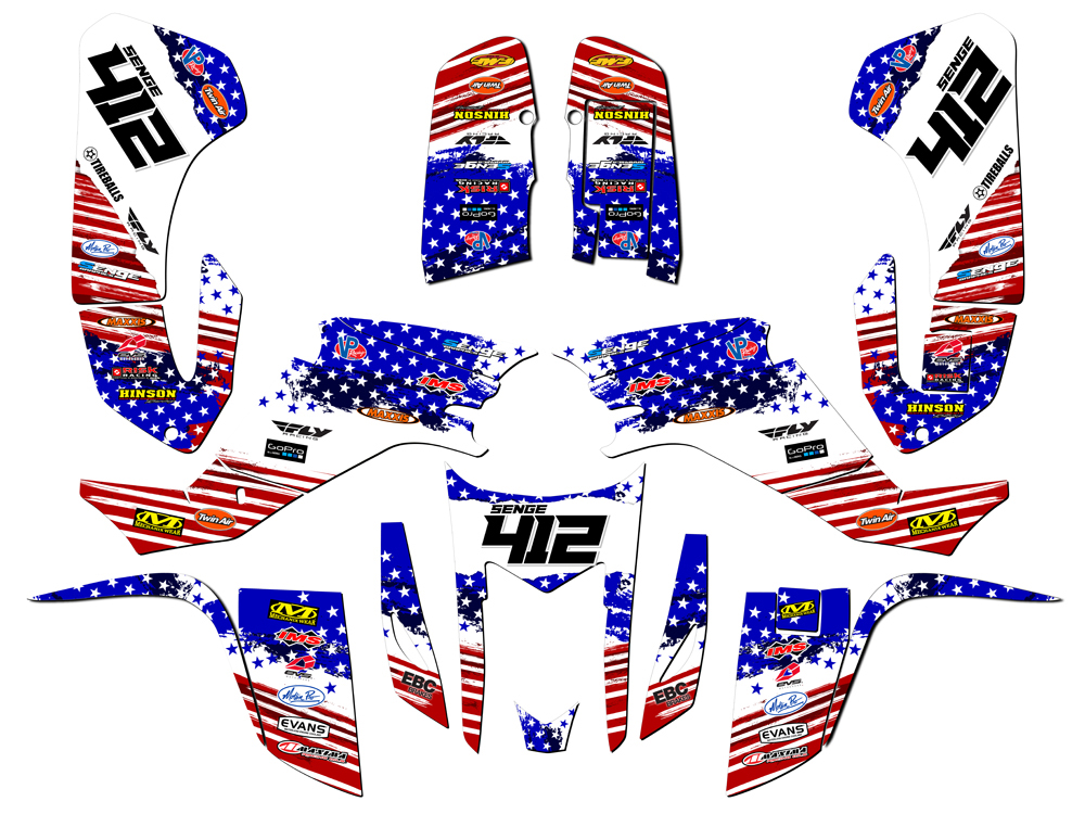 Kit de gráficos All Years KFX 400 MERICA Usa Senge compatible con Kawasaki - Imagen 5 de 7