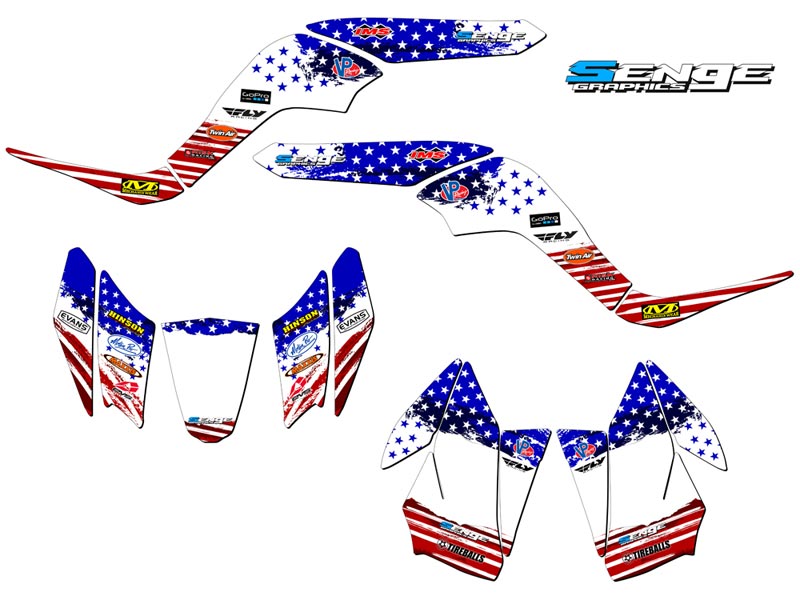 2007-2020 KFX 90 MERICA Usa Senge Graphics Kit Compatible with Kawasaki - Picture 2 of 7