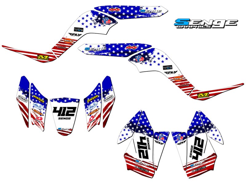 2007-2020 KFX 90 MERICA Usa Senge Graphics Kit Compatible with Kawasaki - Picture 5 of 7