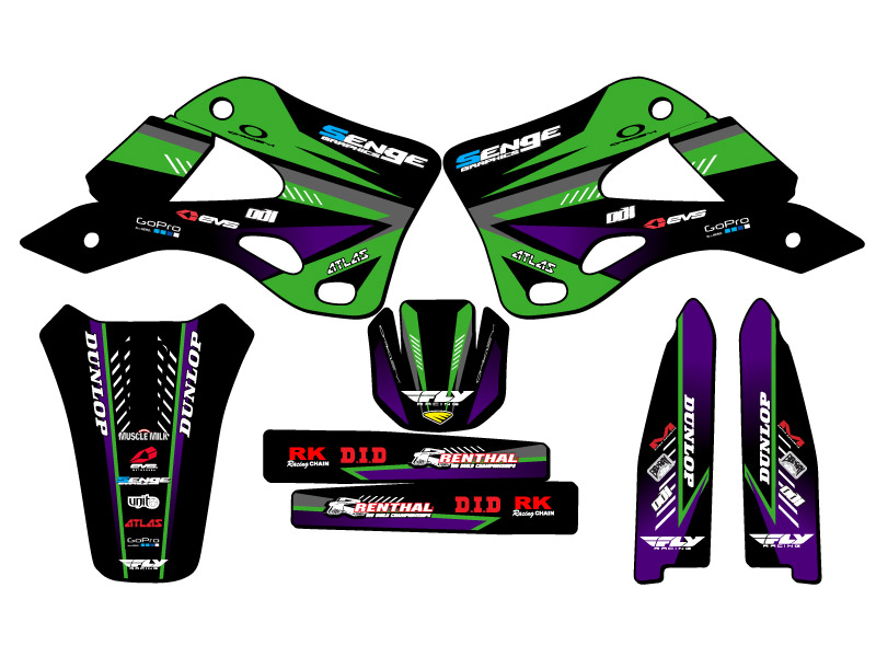 Kit de gráficos KX 250 SURGE 1999-2002 Green Senge compatible con Kawasaki - Imagen 2 de 10