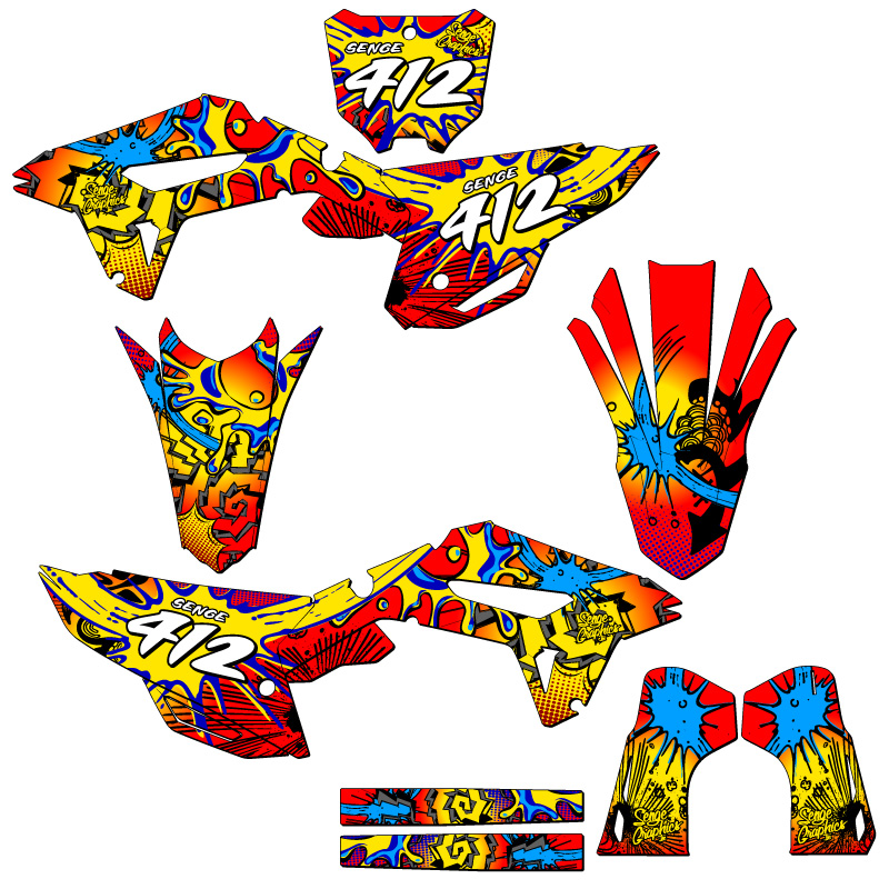 2021-2023 CRF 450 RWE ZANY Red Senge Graphics Kit Compatible with Honda - Picture 8 of 10