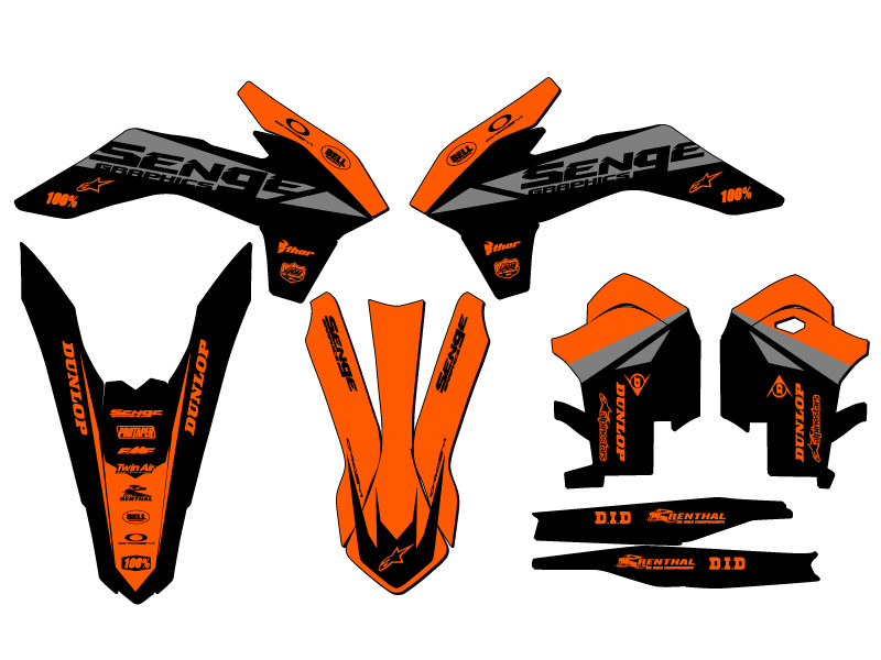 2013-2014 XCF BINARY Orange Senge kit de gráficos compatible con KTM - Imagen 2 de 10