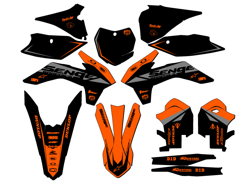 2013-2014 XCF BINARY Orange Senge kit de gráficos compatible con KTM - Imagen 5 de 10