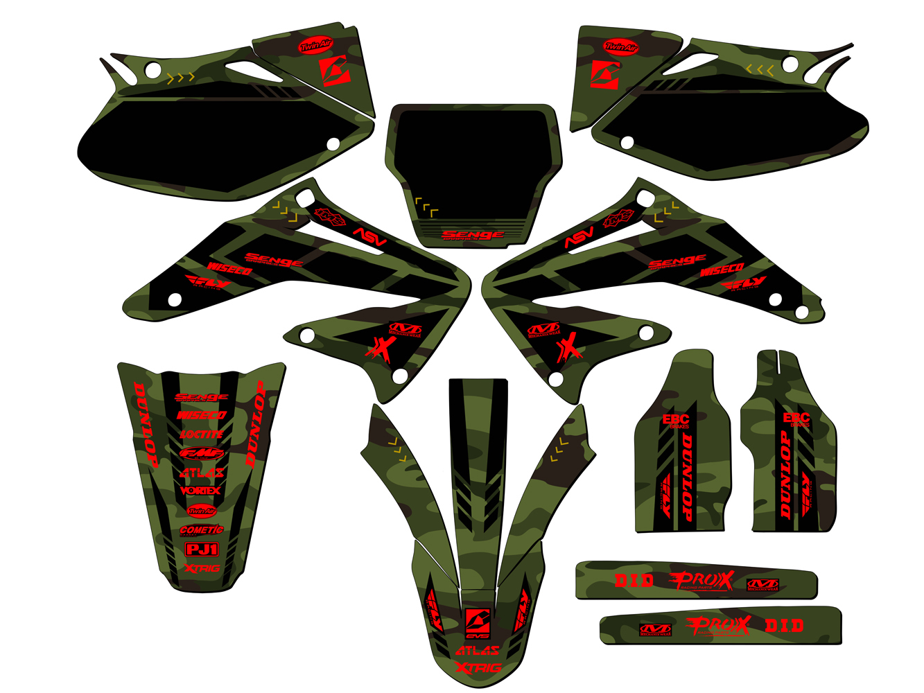 2002-2004 CRF 450 R APACHE Green Senge Graphics Kit Compatible with Honda - Bild 8 von 10