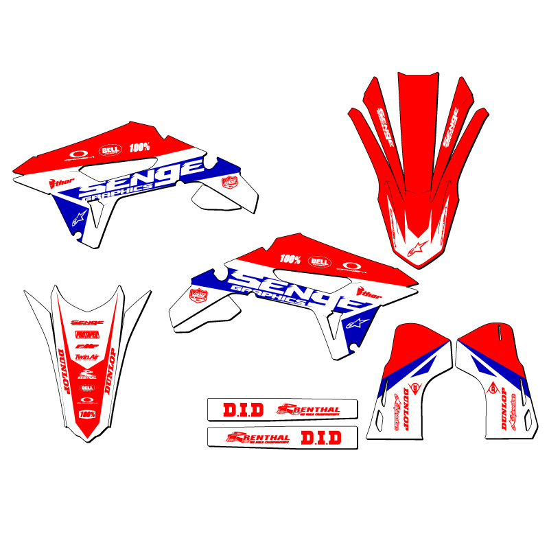2021-2023 CRF 450 RWE BINARY Red Senge Graphics Kit Compatible with Honda - Picture 2 of 10