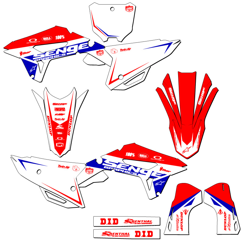 2021-2023 CRF 450 RWE BINARY Red Senge Graphics Kit Compatible with Honda - Picture 5 of 10