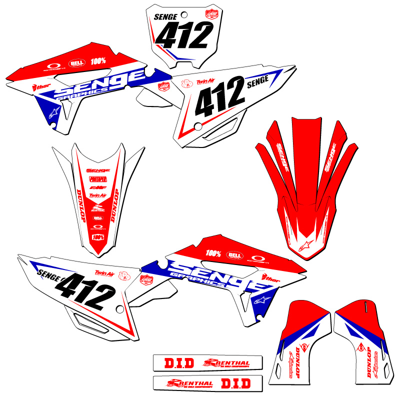 2021-2023 CRF 450 RWE BINARY Red Senge Graphics Kit Compatible with Honda - Picture 8 of 10